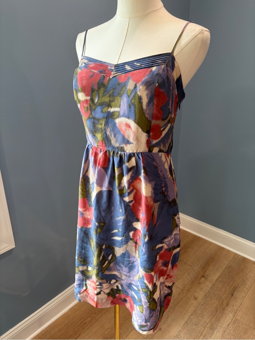 Anthropologie Moulinette Soeurs Reflecting Pool 100% Silk Floral Dress 6 - Picture 2 of 10